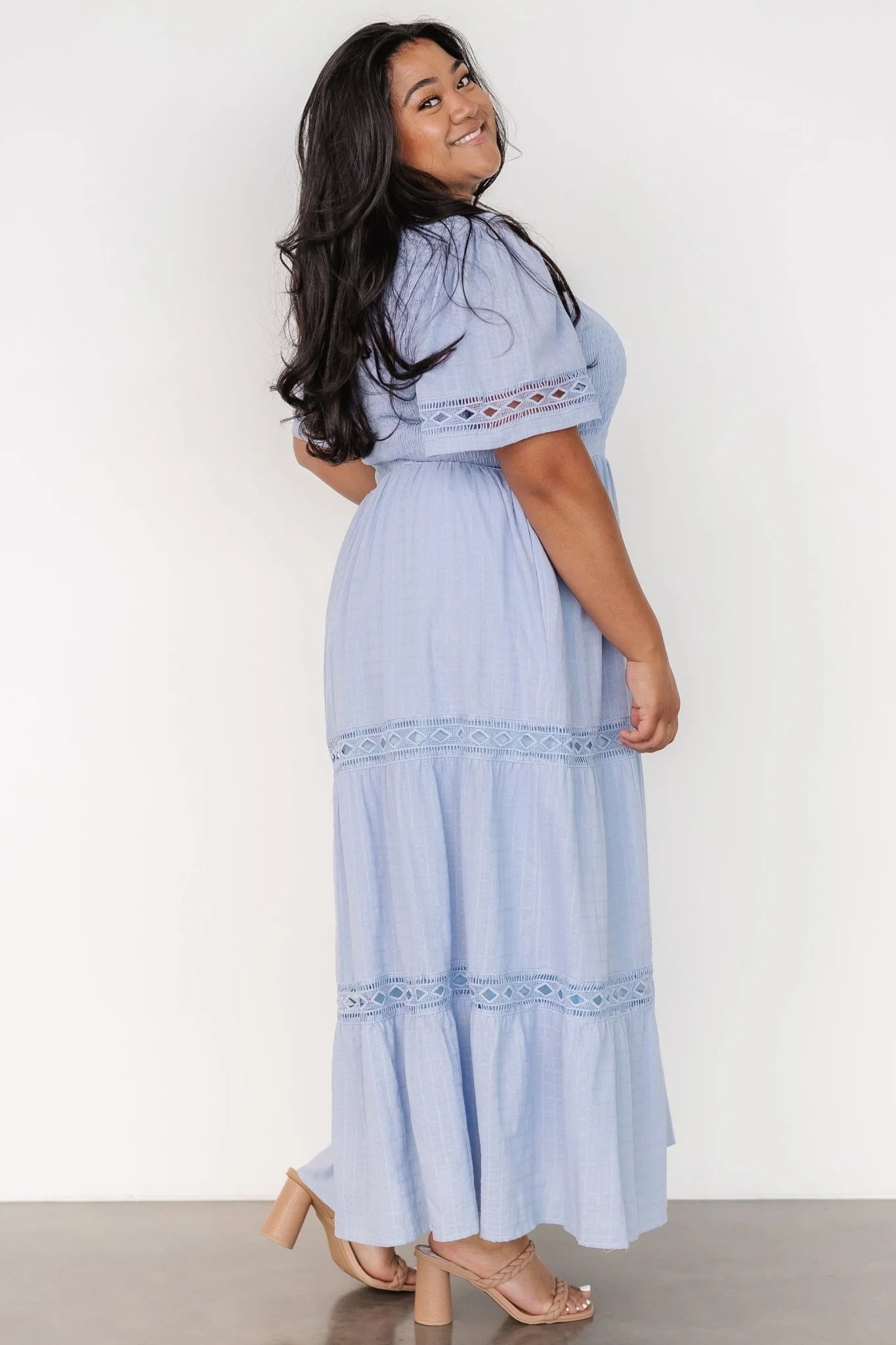 Loveland Geo Lace Maxi Dress | Light Blue