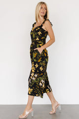 Gemma Jumpsuit | Black + Golden Floral