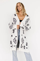 Missoula Oversized Cardigan | Off White + Black