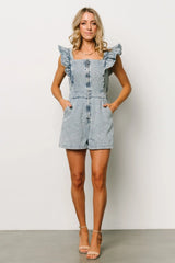 Montgomery Denim Romper | Blue