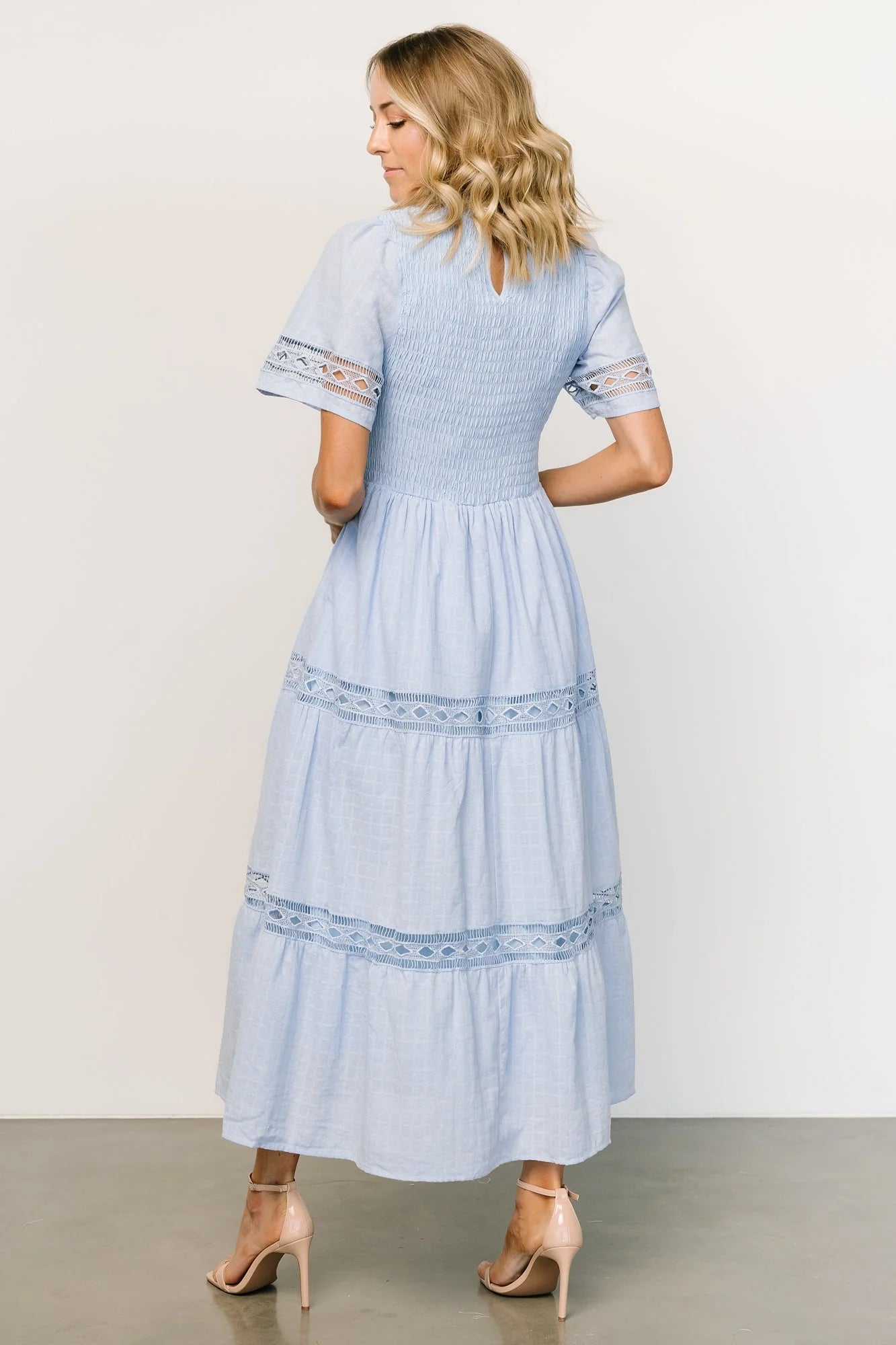 Loveland Geo Lace Maxi Dress | Light Blue
