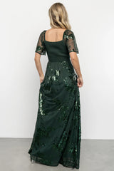 Karina Sequin Maxi Dress | Dark Green