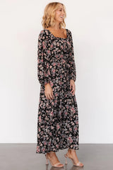 Della Dress | Black Multi Floral
