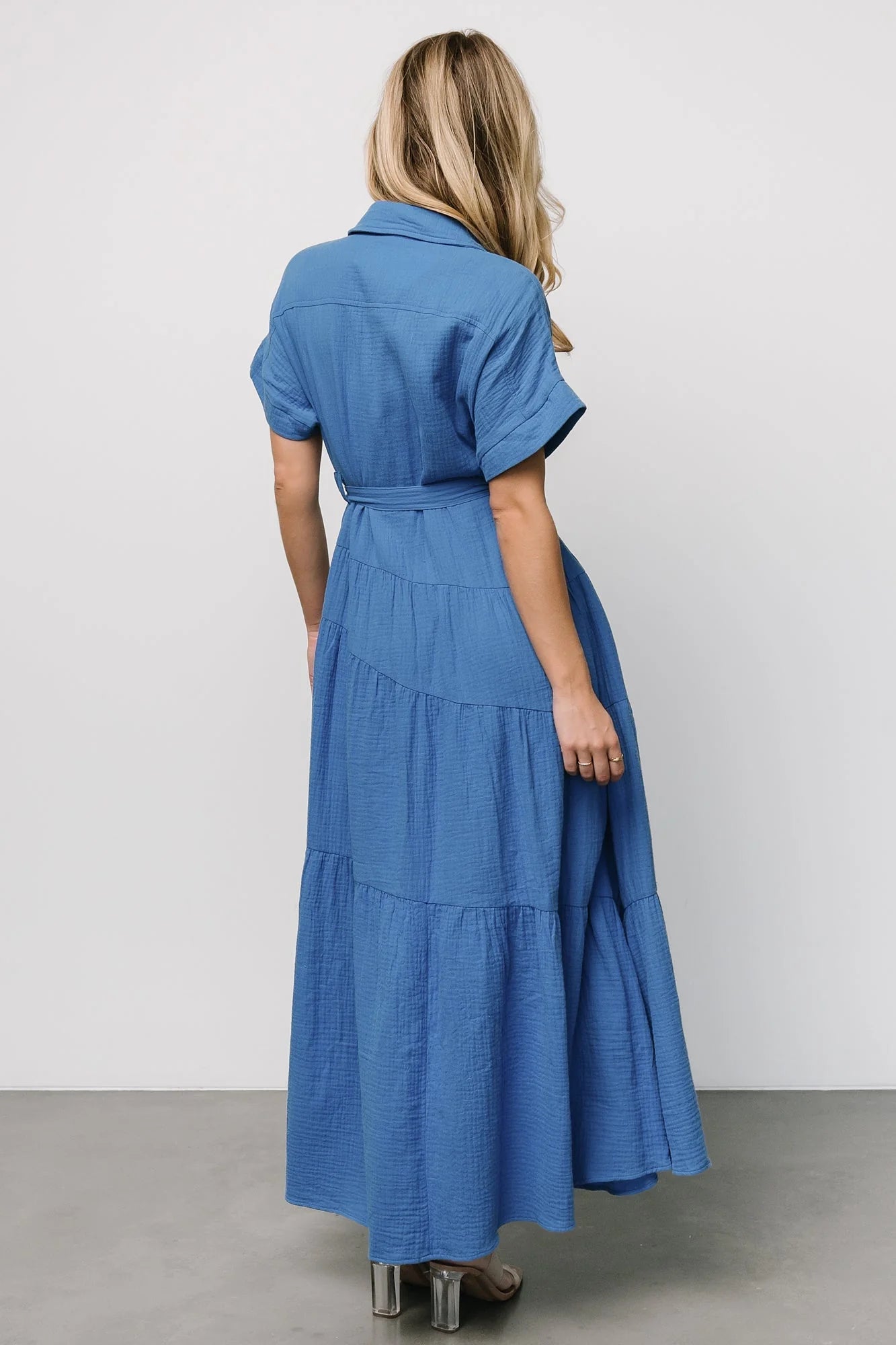 Aizey Button Up Maxi Dress | Blue