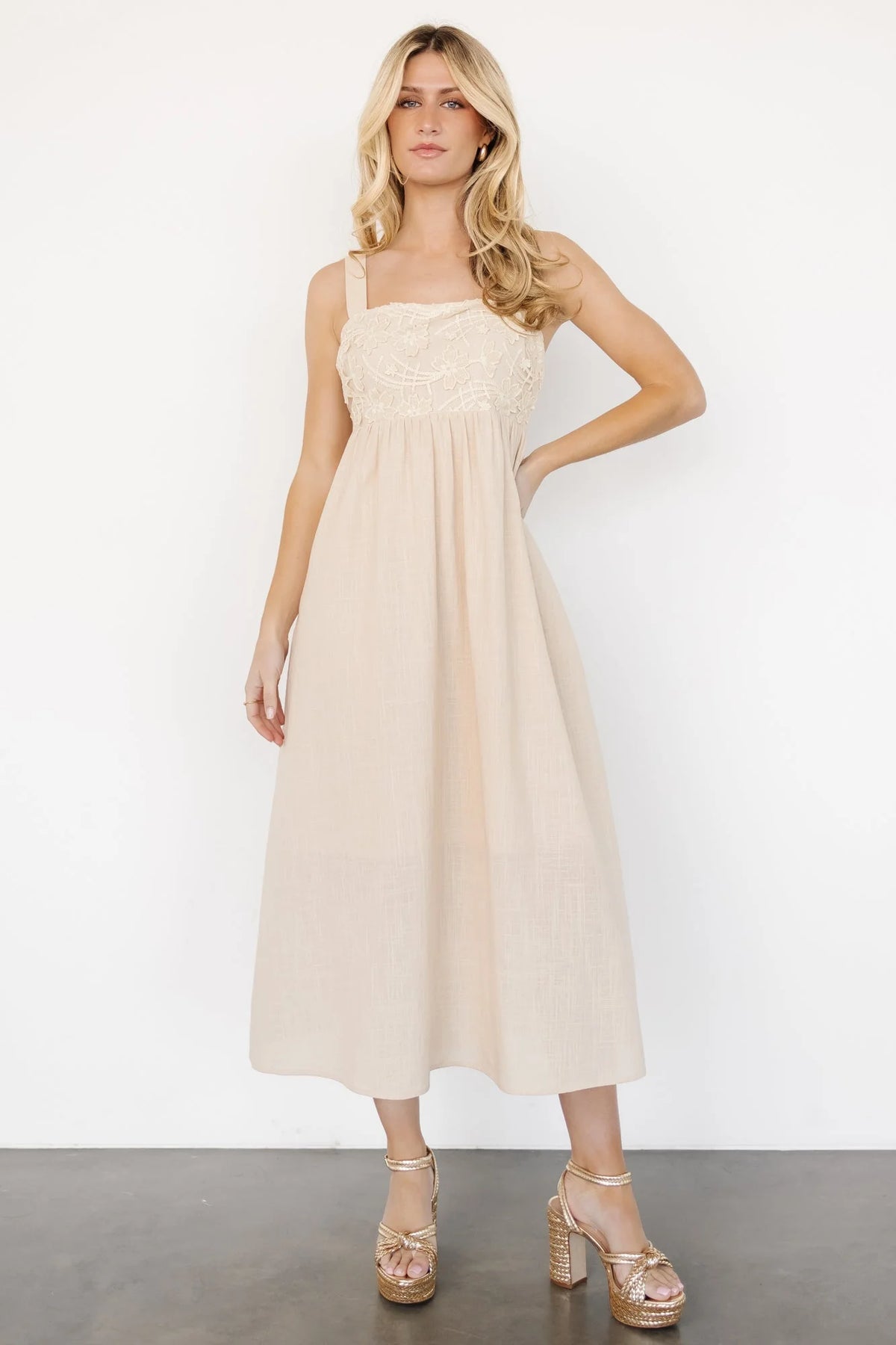 Mia Tie Back Dress | Natural