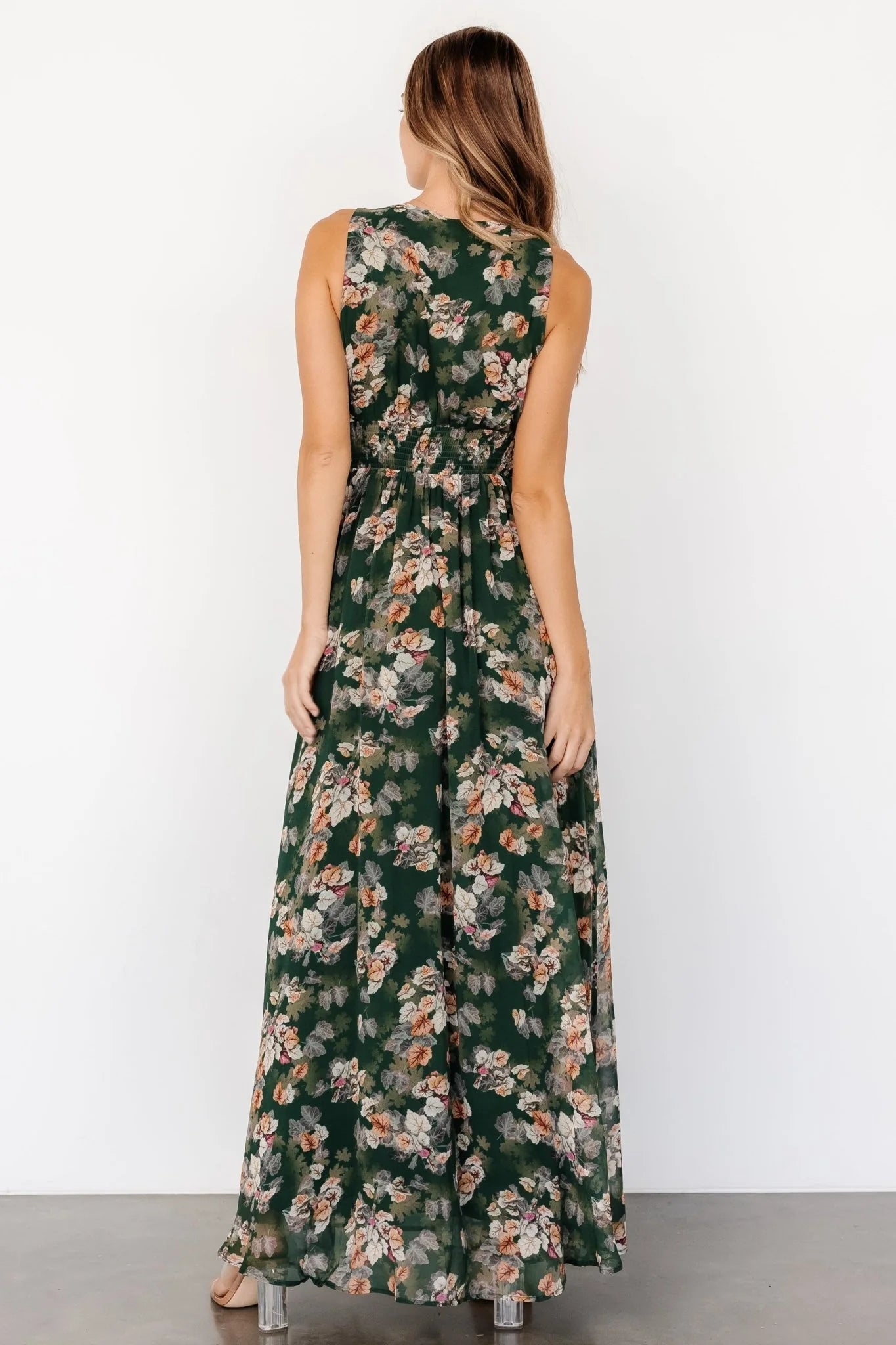 Imogen Maxi Dress | Deep Green Multi