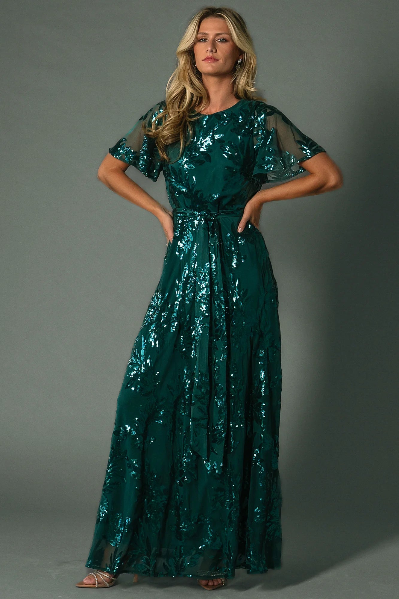 Muse Sequin Maxi Dress | Emerald