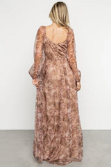 Katara Tulle Maxi Dress | Mocha Floral