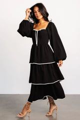 Barcelona Tiered Dress | Black