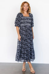 Tulsa Smocked Dress | Black + White