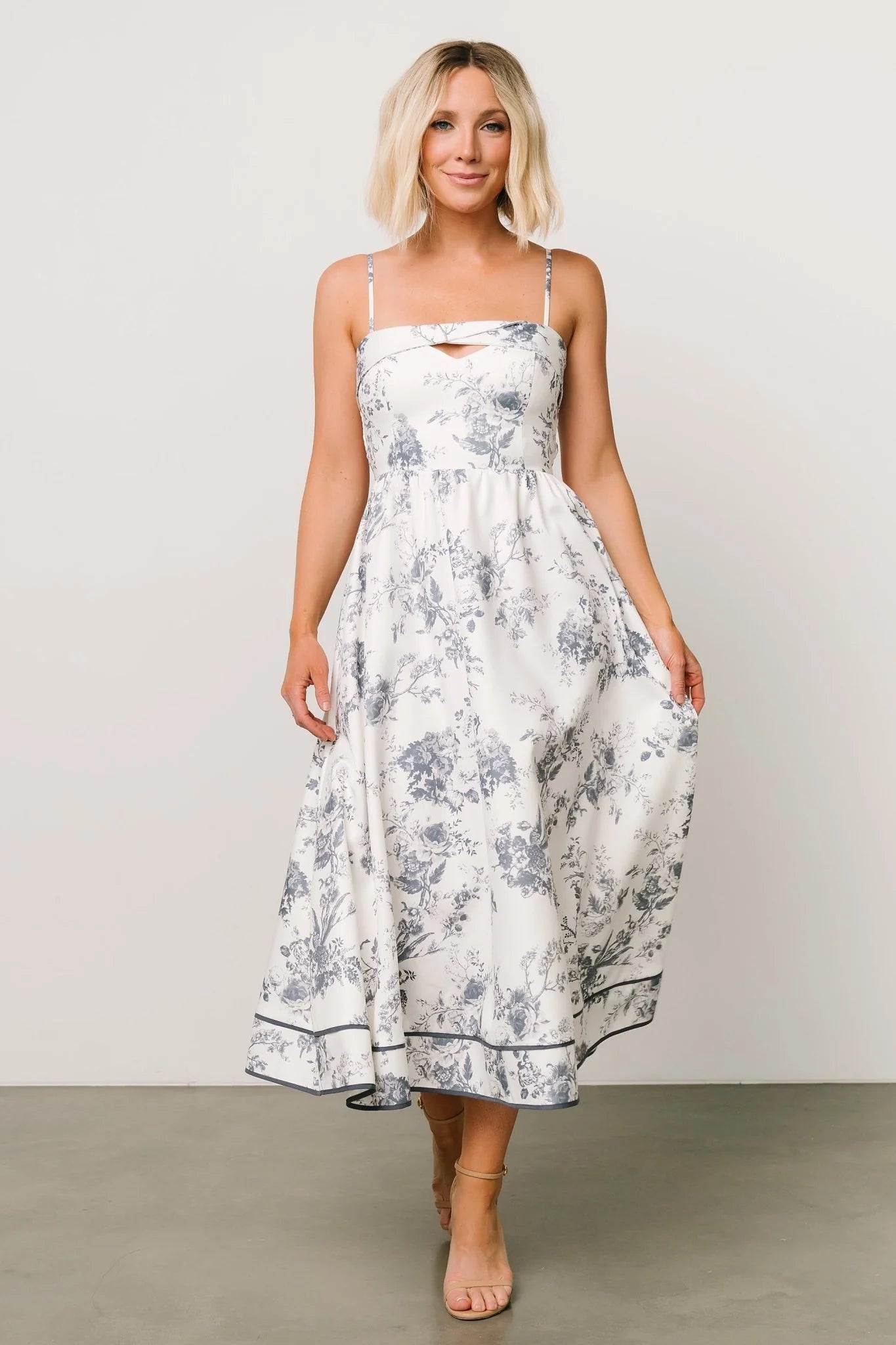 Bellagio Midi Dress | Slate Floral