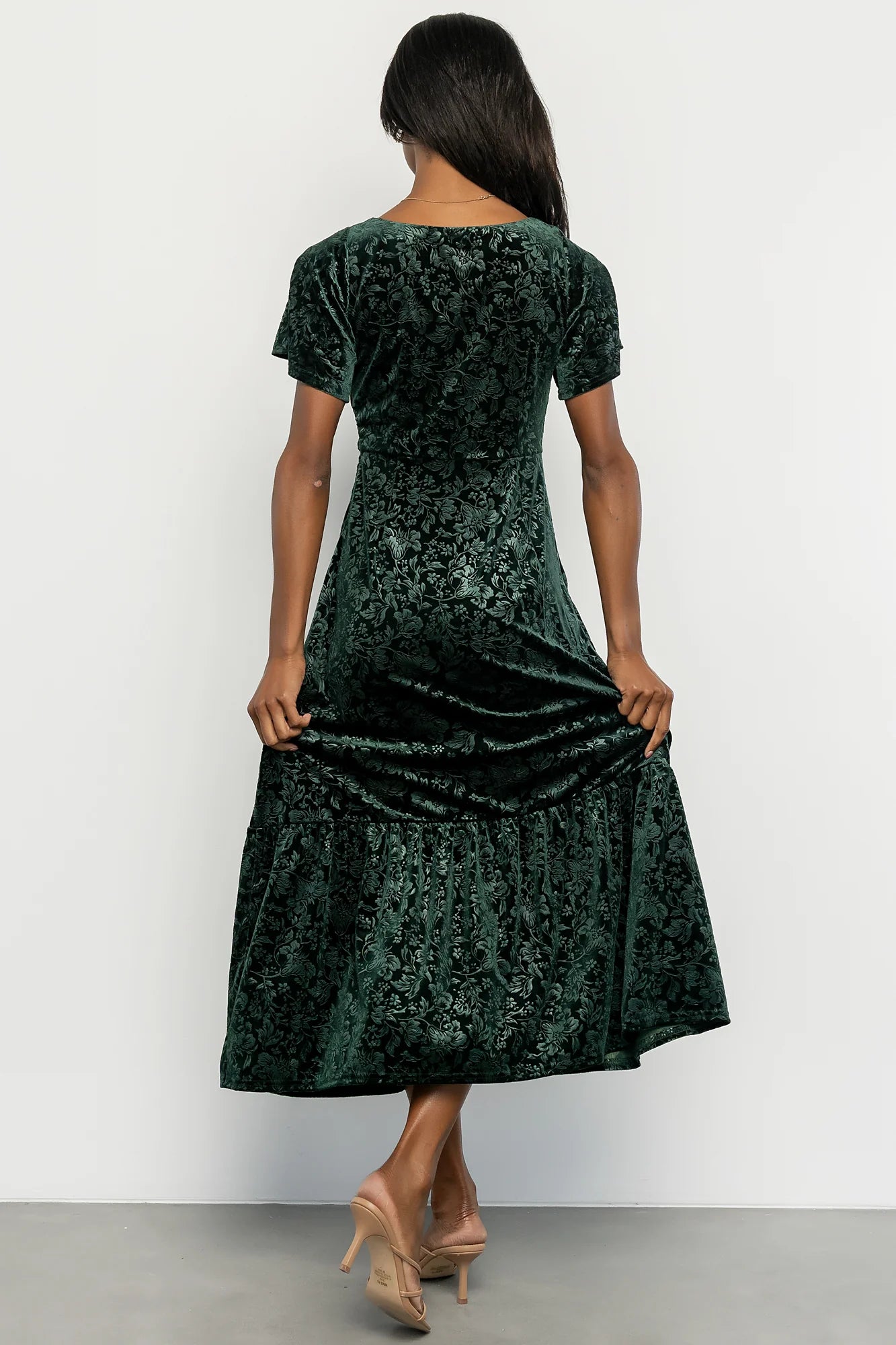 Eirene Velvet Dress | Emerald