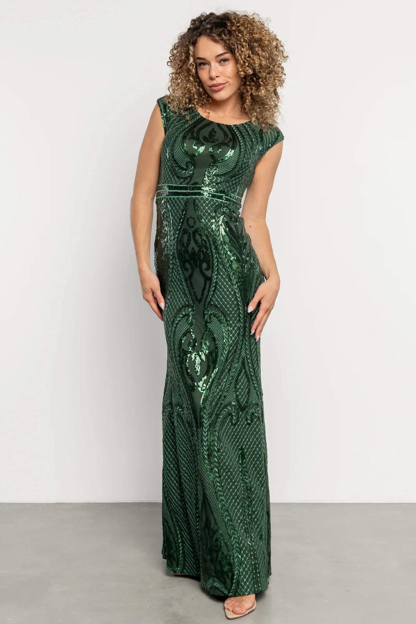 Alessia Sequin Gown | Green