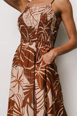 McKinley Smocked Dress | Cream + Camel Multi