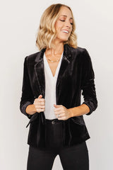 Brinton Velvet Blazer | Black