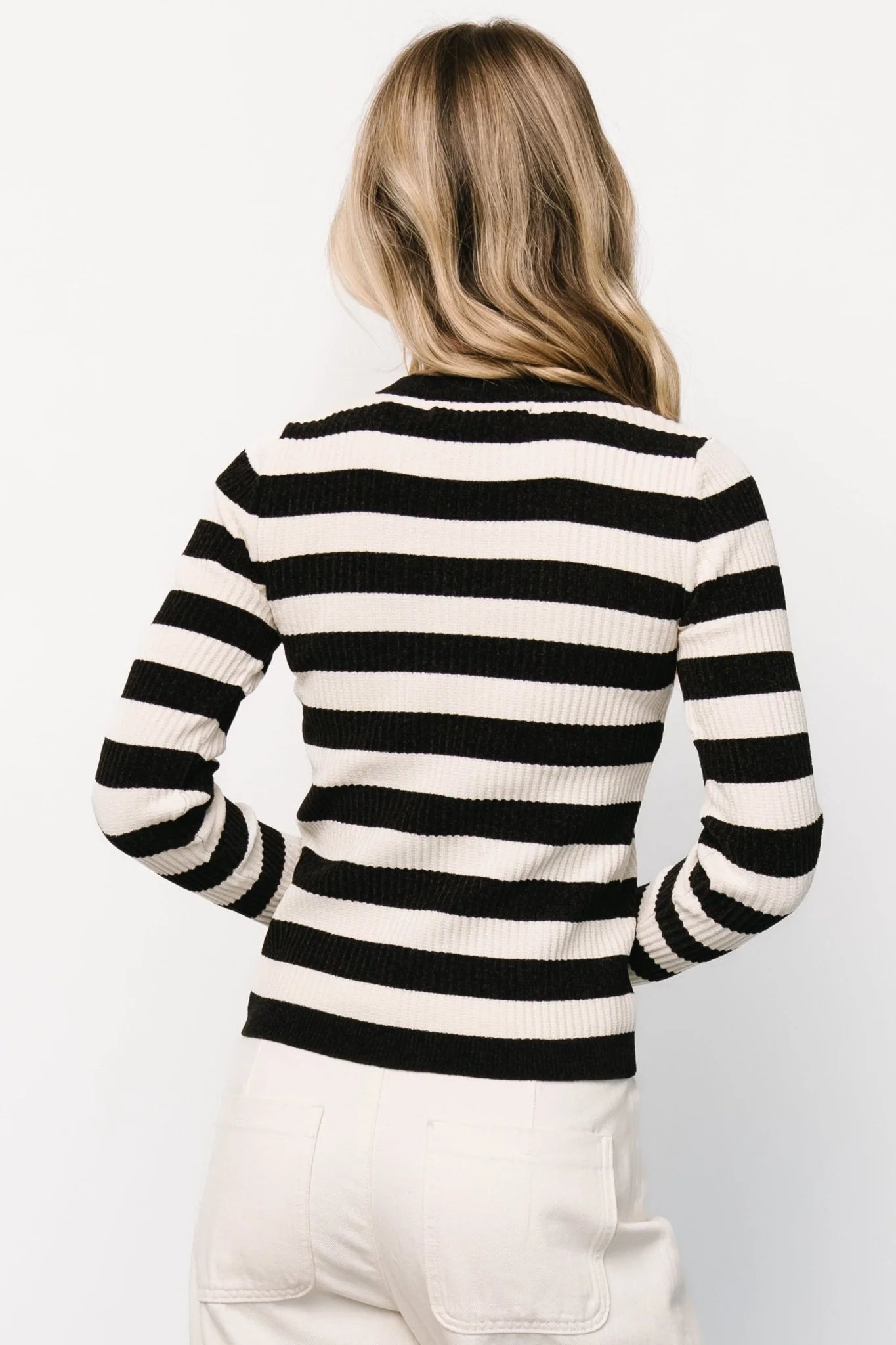 Milwaukee Striped Sweater | Black + Ivory