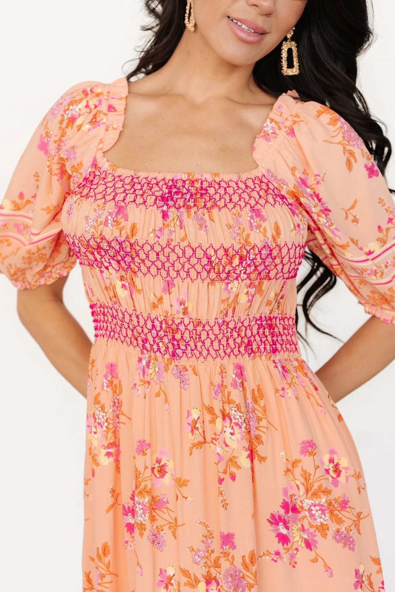 Mesa Smocked Dress | Coral Multi