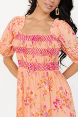 Mesa Smocked Dress | Coral Multi