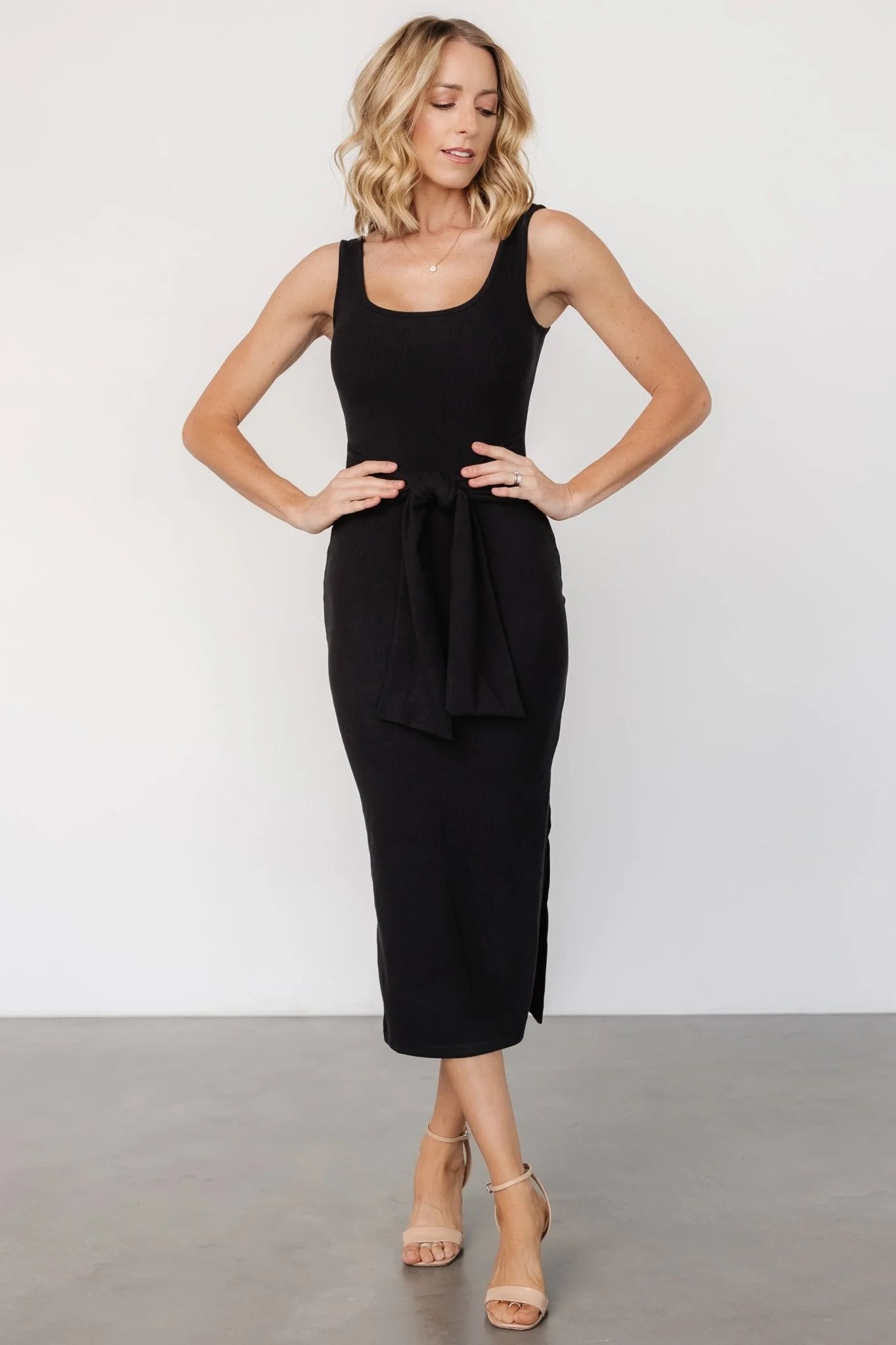 Kylee Front Tie Dress | Black