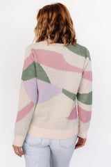 Violet Geo Sweater | Lilac + Green
