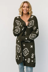 Missoula Oversized Cardigan | Olive + Off White