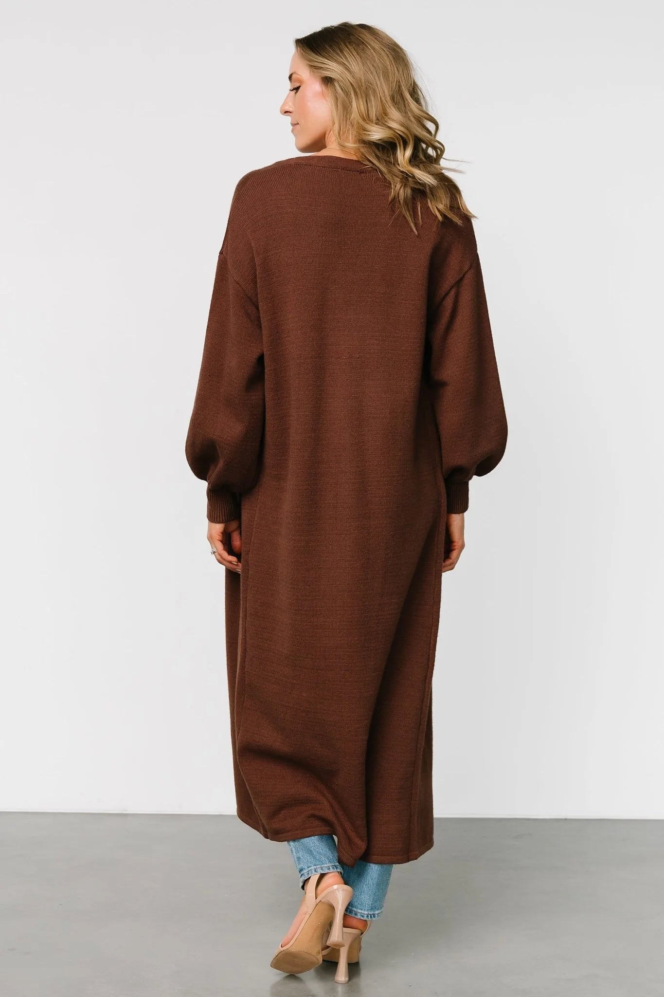 Ethel Long Cardigan | Dark Brown