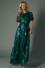 Muse Sequin Maxi Dress | Emerald