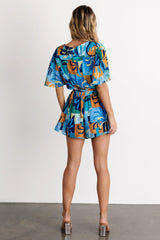 Karissa Romper | Blue Multi Print