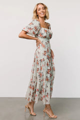 Annabeth Midi Dress | Eucalyptus Floral