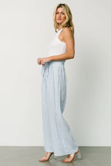 Delphi Wide Leg Pants | Blue Stripe