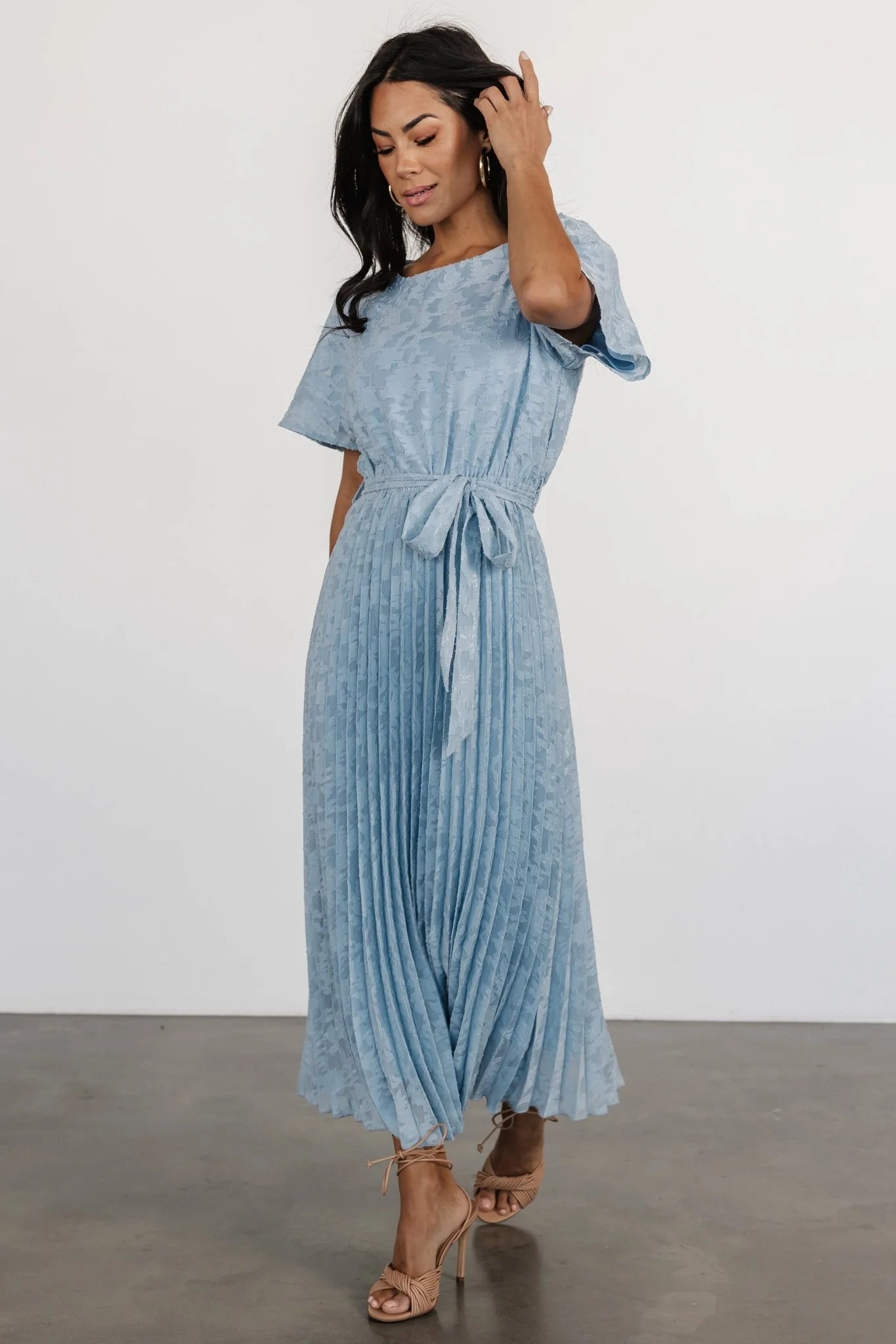 Mindy Pleated Dress | Light Blue