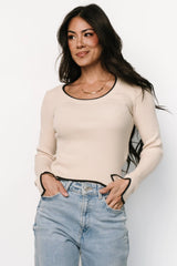 Jentz Ribbed Top | Natural