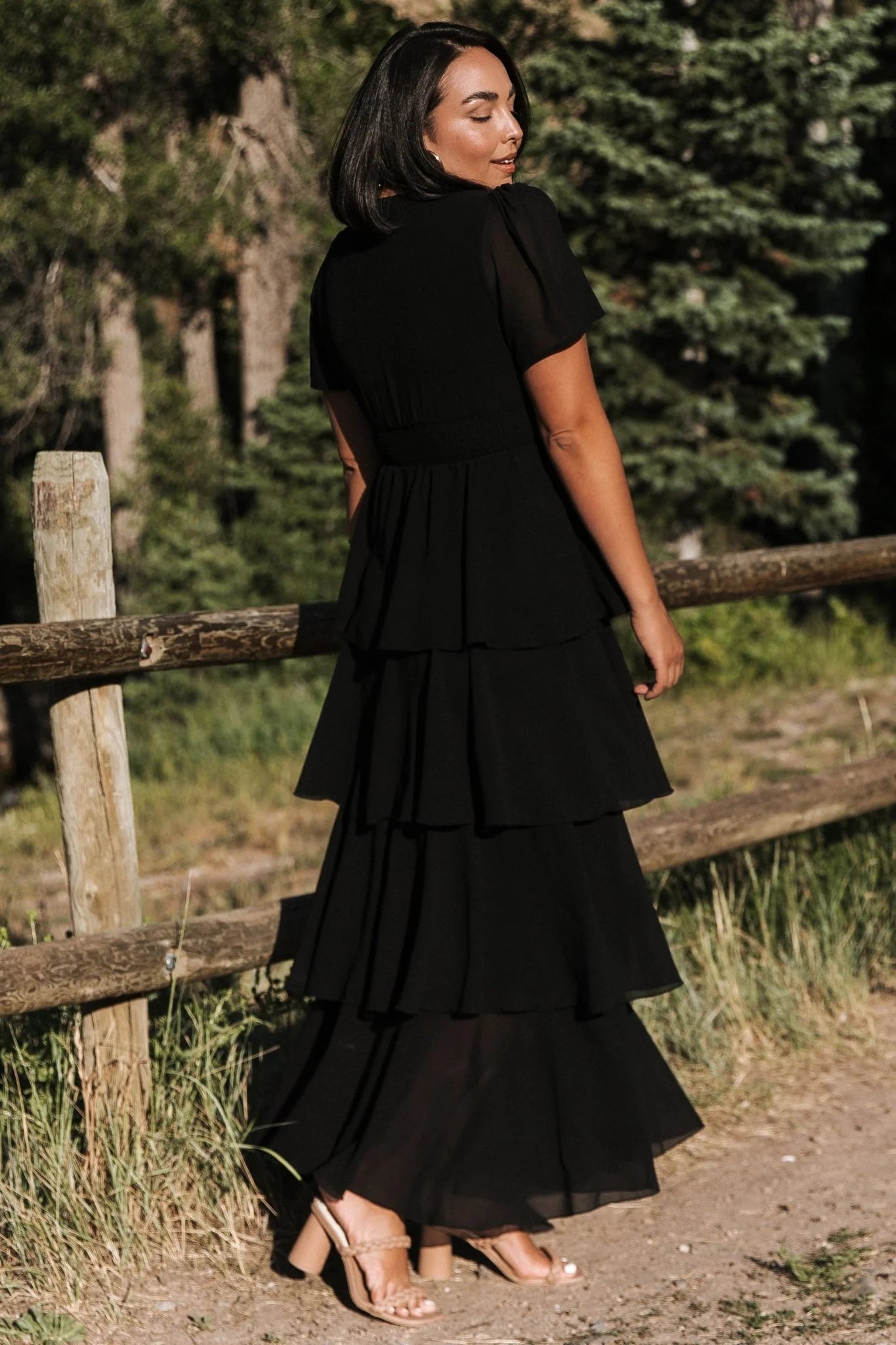 Montaigne Ruffle Maxi Dress | Black