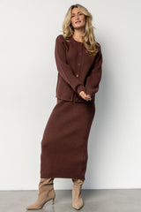 Blair Rib Knit Skirt | Mahogany
