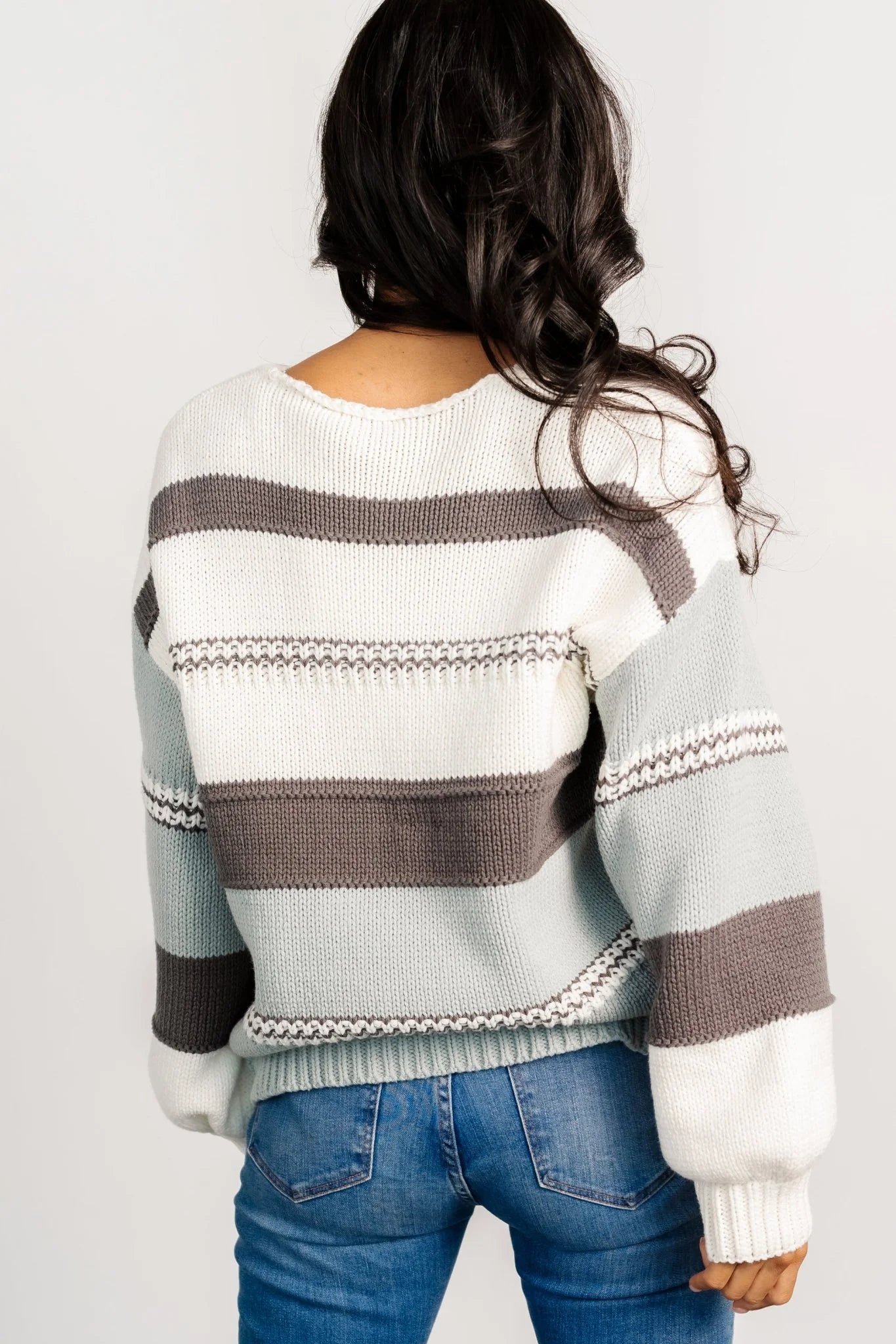 Glasgow Knit Sweater | Ivory Stripe