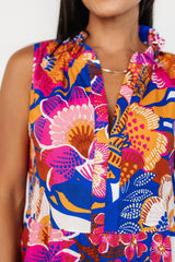 Francine Shift Dress | Cobalt + Fuchsia Multi