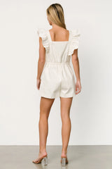 Montgomery Denim Romper | Ivory