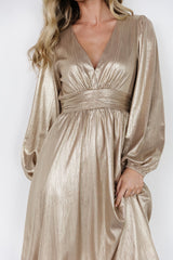 Aisha Shimmer Dress | Champagne