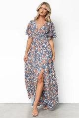 Verona Smocked Maxi Dress | Blue Floral