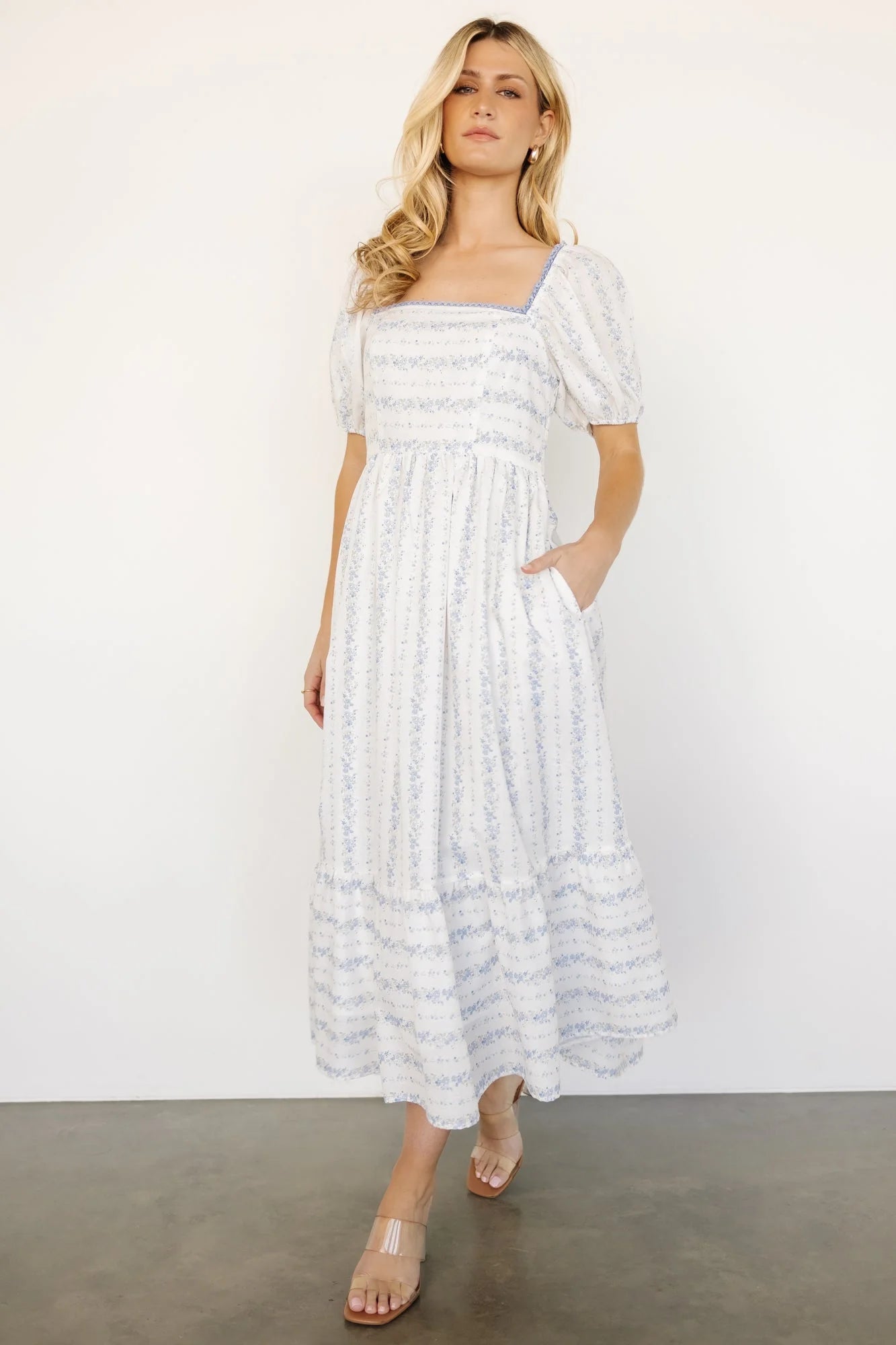 Martine Puff Sleeve Dress | Ivory Multi Floral