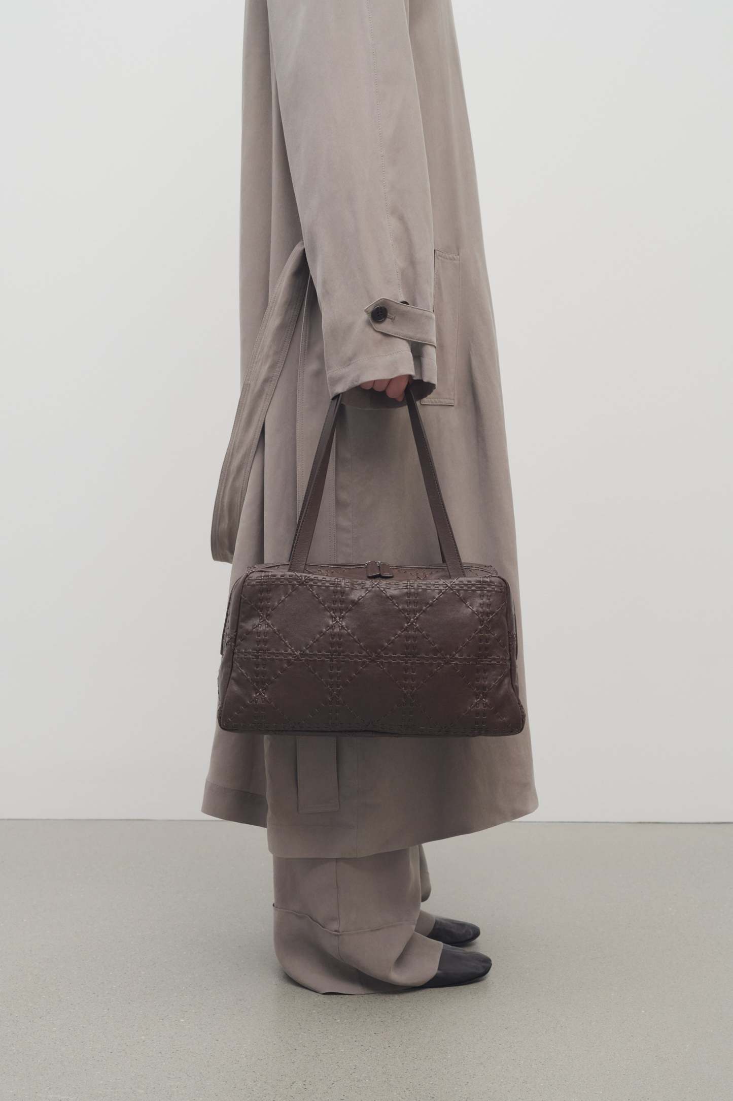 Astra Bowling Bag in Embroidered Leather