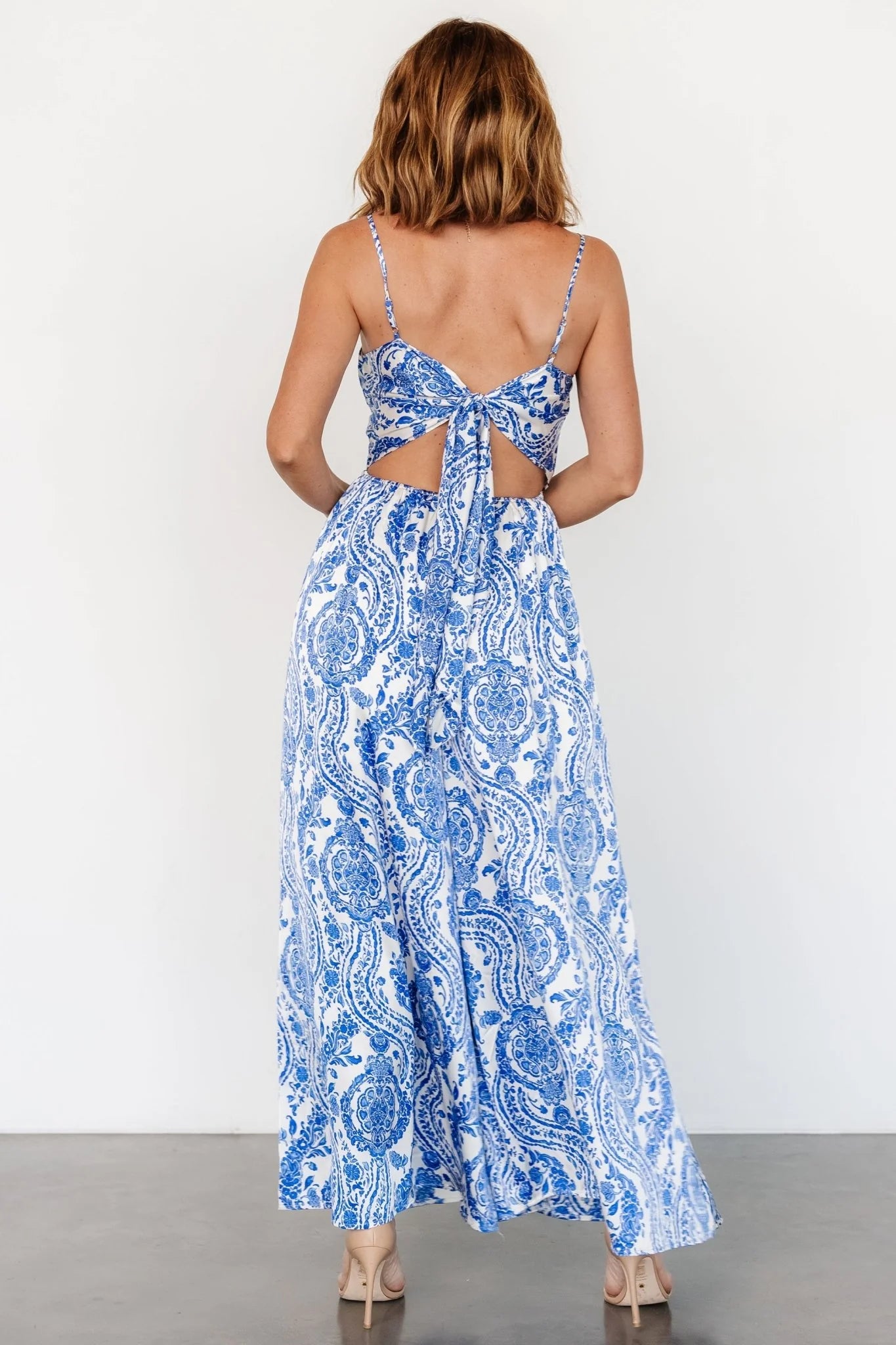 Evia Jumpsuit | Blue + White Print