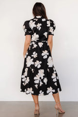 Loewe Button Dress | Black + Off White Floral