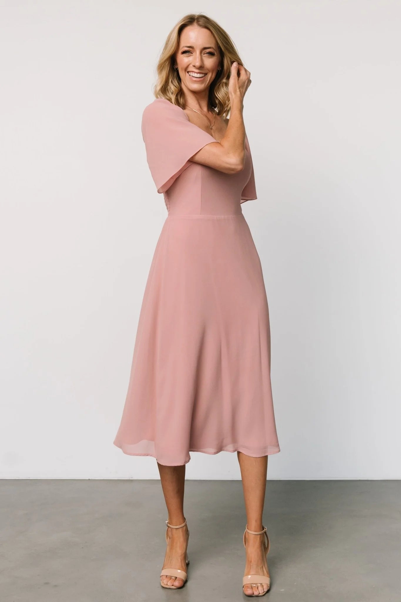 Colette Sweetheart Midi Dress | Blush