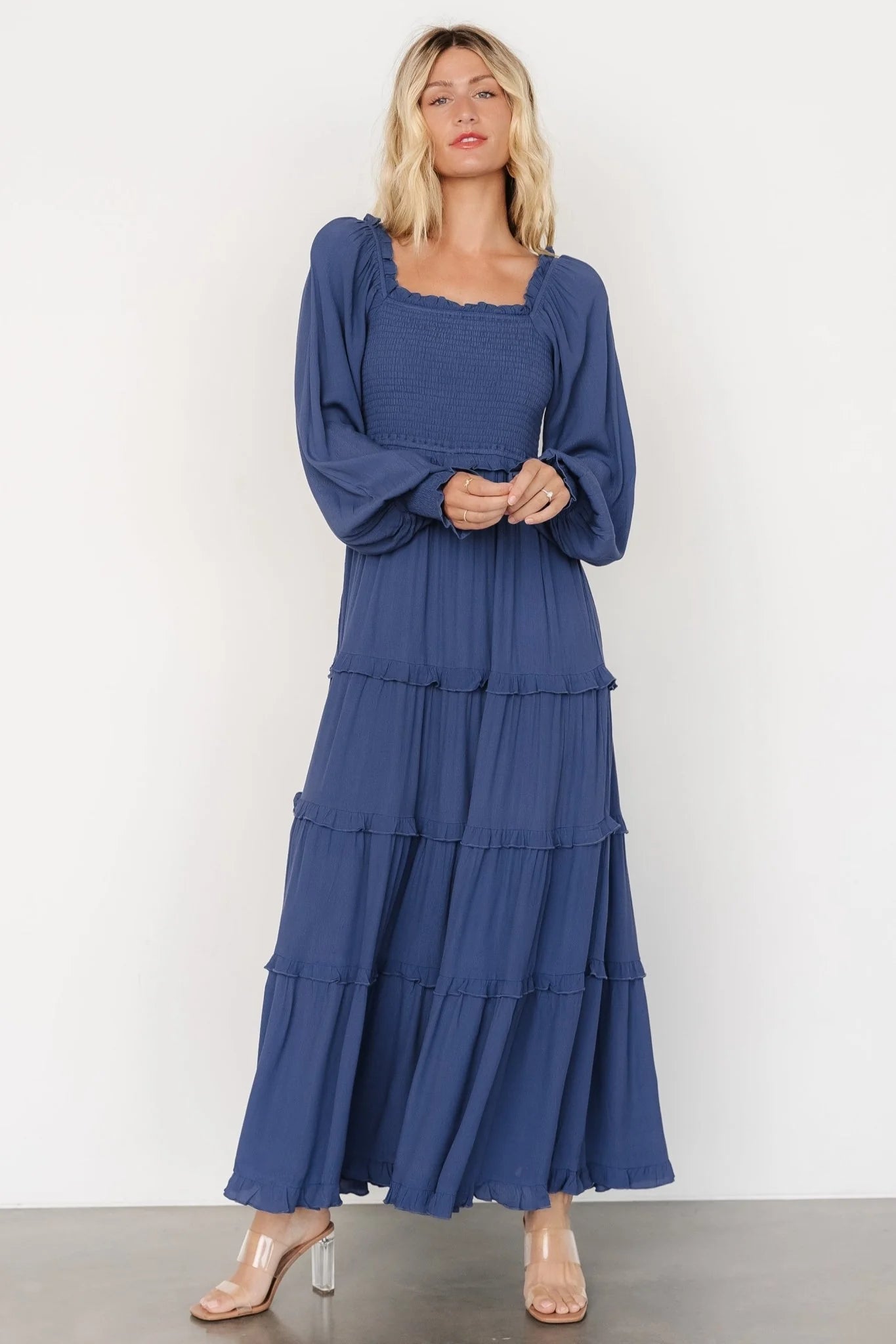 Lana Smocked Maxi Dress | Blue