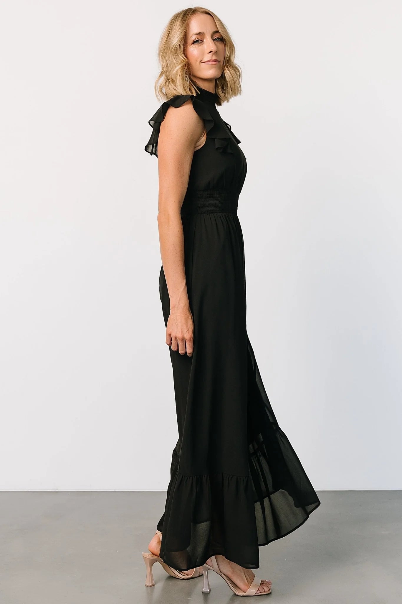 Kearny Ruffle Maxi Dress | Black