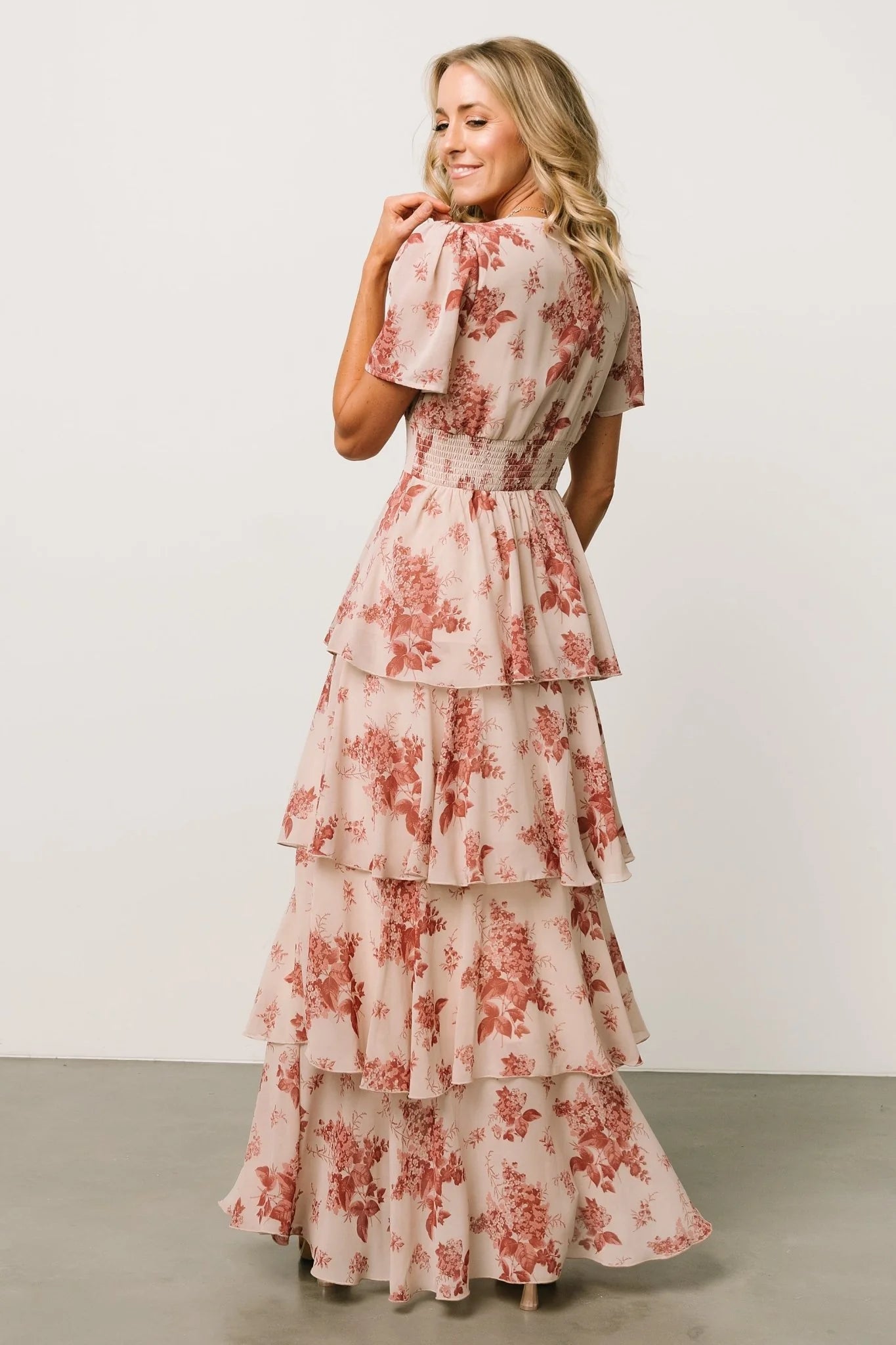Montaigne Ruffle Maxi Dress | Rose Floral