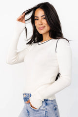 Quinlan Ribbed Top | Ivory