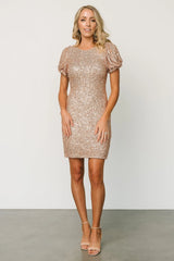 Berlin Sequin Short Dress | Gold