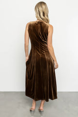 Annika Velvet Midi Dress | Bronze
